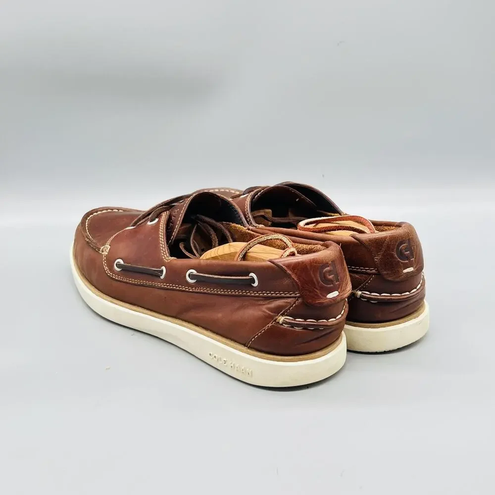 Cole Haan Shoes Mens 10.5 Brown Leather Boat Moc Toe Casual Comfort Nautical